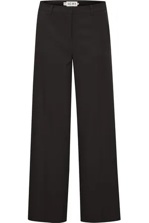 Ichi Ihlexi Wide Pa Bottoms Trousers Wide Leg Black