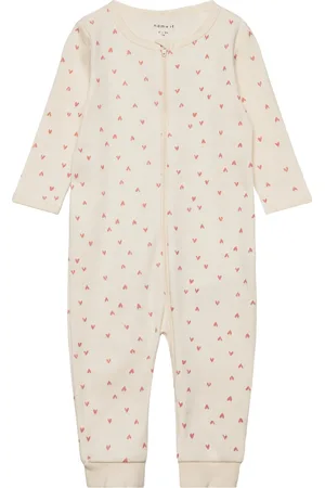 NAME IT Nbfnightsuit Zip Buttercream Hearts Noos Pyjama Sie Jumpsuit Haalari Cream