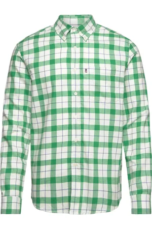 Lexington Casual Flannel Check B.d Shirt Tops Shirts Casual Green