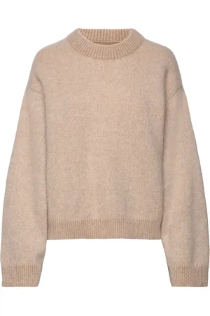 Holzweiler Tine Knit Crew Neck Designers Knitwear Jumpers Beige