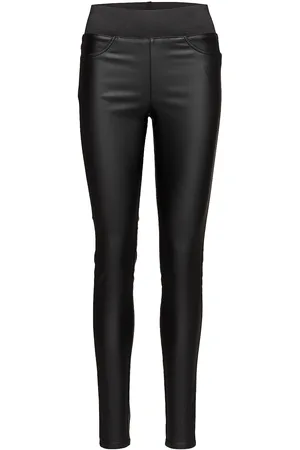 Freequent Fqshantal-Pa-Cooper Bottoms Trousers Leather Leggings-Housut Black