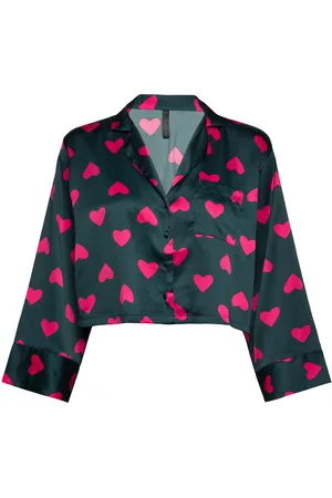 Hunkemöller Jacket Ls Satin Hearts Toppi Black