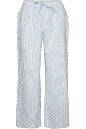 Lindex Trousers Pyjama Seersucker Pyjamahousut Olohousut Blue