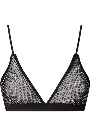 Understatement Mesh Triangle Bralette Lingerie Bras & Tops Soft Bras Bralette Black