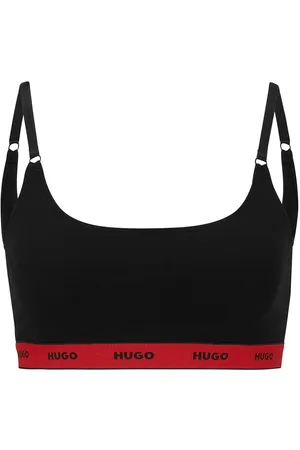 HUGO BOSS Twin Bralette Stripe Lingerie Bras & Tops Soft Bras Tank Top Bras Black