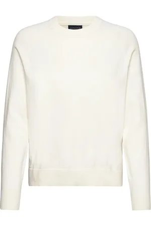 Lexington Freya Cotton/Cashmere Sweater Tops Knitwear Jumpers White