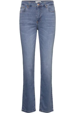 Pulz jeans Pzemma Hw Jeans Medium Straight Leg Bottoms Jeans Straight-regular Blue