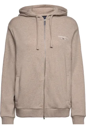 Lexington Chloe Zip Hood Tops Sweat-shirts & Hoodies Hoodies Brown