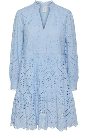 Y.A.S Holi Ls Dress S. Noos Lyhyt Mekko Blue