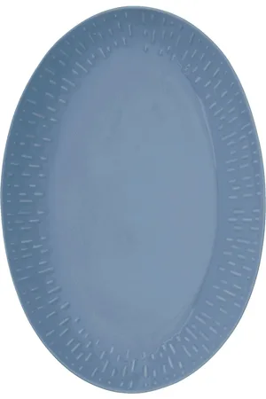 aida Confetti Oval Dish W/Relief 1 Pcs. Giftbox Home Tableware Serving Dishes Serving Platters Blue