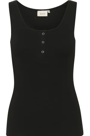 Gestuz Drewgz Button Top Noos Tops T-shirts & Tops Sleeveless Black