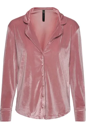 Hunkemöller Jacket Ls Shiny Velours Piping Toppi Pink