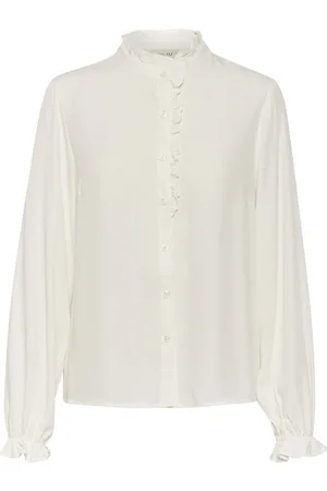 Cream Crvenea Shirt Tops Shirts Long-sleeved White