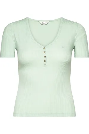 Lee Ss Henley Tops T-shirts & Tops Short-sleeved Green