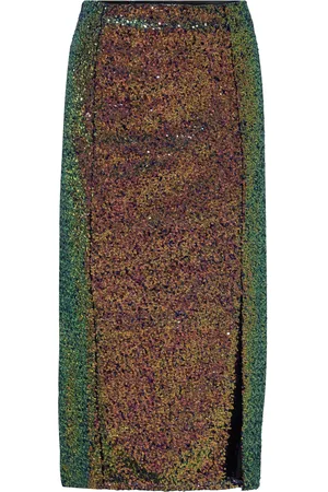 Karl Lagerfeld Sequin Evening Skirt Designers Knee-length & Midi Gold