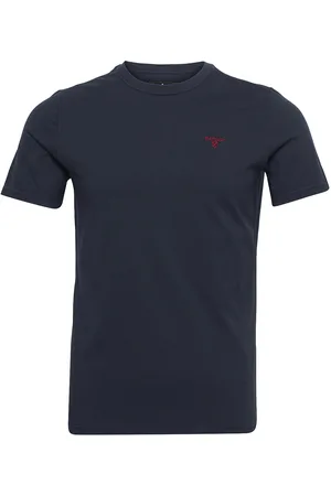 Barbour Ess Sports Tee Designers T-shirts Short-sleeved Blue