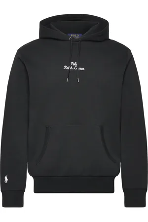 Ralph Lauren Logo Double-Knit Hoodie Tops Sweat-shirts & Hoodies Hoodies Black