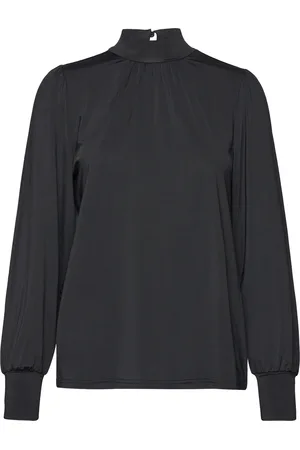 Levete Room Lr-Eve Tops Blouses Long-sleeved Black