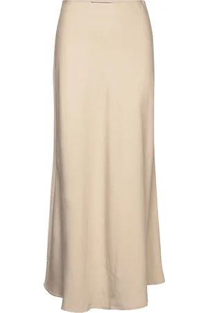 Gina Tricot Viscose Maxi Skirt Pitkä Hame Beige