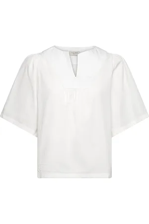 Norr Billie 2/4 Top Tops Blouses Short-sleeved White