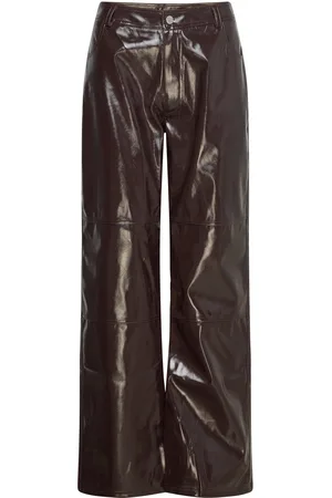 Résumé Vardars Pant Bottoms Trousers Leather Leggings-Housut Brown