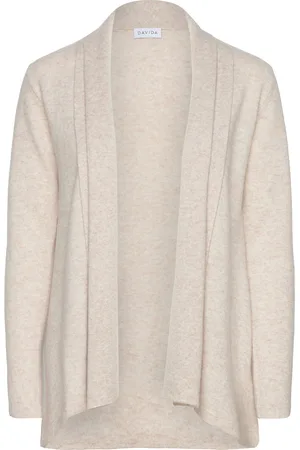 Davida Cashmere Rollerneck Cardigan Tops Knitwear Cardigans Beige