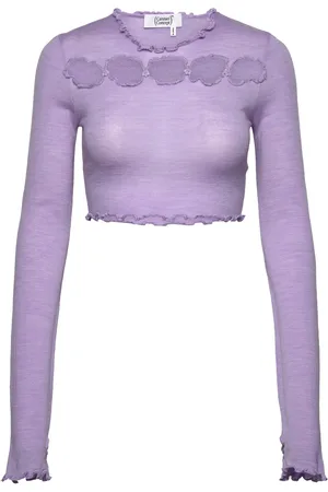 Cannari Concept Cropped T-Shirt Tops Crop Tops Long-sleeved Crop Tops Purple