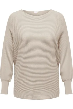 ONLY Carnew Adaline L/S Pullover Knt Noos Tops Knitwear Jumpers Beige