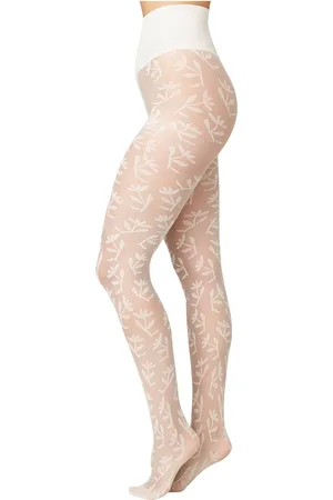 Swedish Stockings Flora Flower Tights Designers Pantyhose & Leggings White