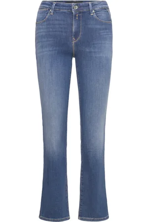 Replay Zolie Trousers Straight Leg High Waist X-Lite Bottoms Jeans Flares Blue