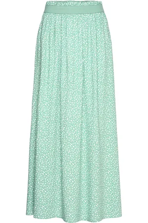 ONLY Onlvenedig Aop Life Long Skirt Wvn Noos Pitkä Hame Green