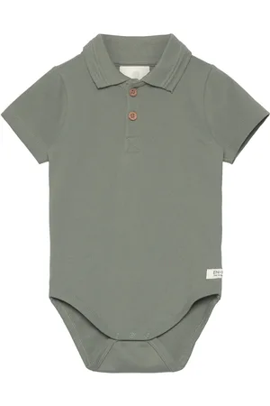 EN FANT Body Ss Polo Bodies Short-sleeved Khaki Green