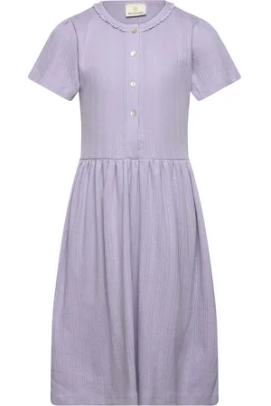 EN FANT Dress Ss Pointelle Dresses & Skirts Dresses Casual Dresses Short-sleeved Casual Dresses Purple