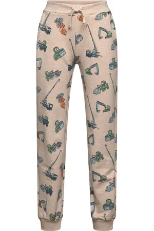 Minymo Pants Sweat Aop Bottoms Sweatpants Beige