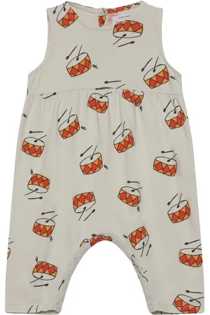 Bobo Choses Baby Play The Drum All Over Overall Jumpsuit Haalari Beige