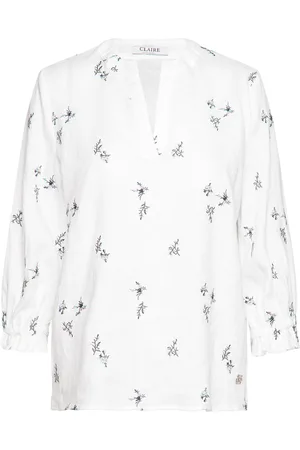 Claire Woman Rikkeliza - Shirt Tops Blouses Long-sleeved White