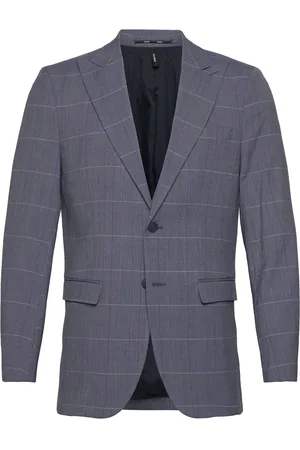 SELECTED Slhslim-Liam Blue Check Blz Flex Suits & Blazers Blazers Single Breasted Blazers Blue
