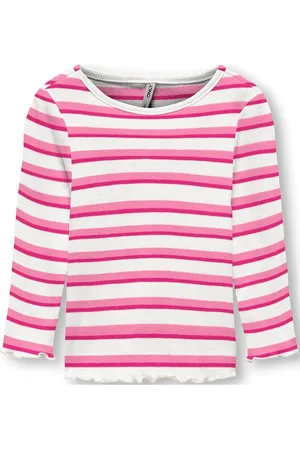 ONLY Kmgevig L/S Rib Top O-Neck Jrs Tops T-shirts Long-sleeved T-shirts Pink