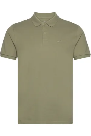 Hollister Hco. Guys Knits Tops Polos Short-sleeved Khaki Green