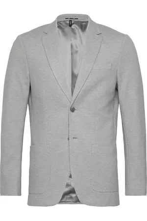 SELECTED Slhslim-Delon Jersey Blz Flex Noos Suits & Blazers Blazers Single Breasted Blazers Grey