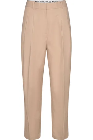 Michael Kors Pleated Ankle Pant Bottoms Trousers Chinos Beige