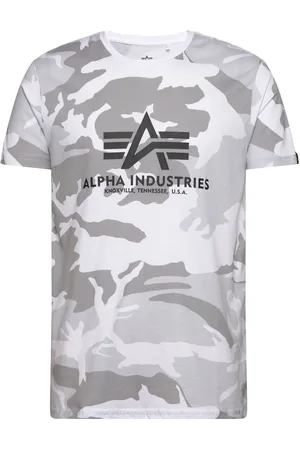 Alpha Industries Basic T-Shirt Camo Designers T-shirts Short-sleeved White