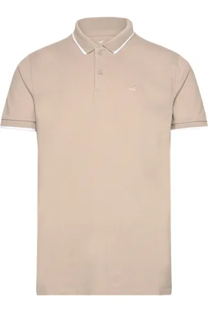 Hollister Hco. Guys Knits Tops Knitwear Short Sleeve Knitted Polos Beige