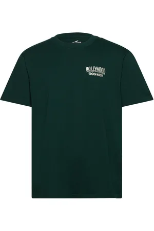 Hollister Hco. Guys Graphics Tops T-shirts Short-sleeved Green
