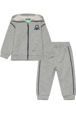 Benetton Set Jacket+Trousers Sets Sweatsuits Grey