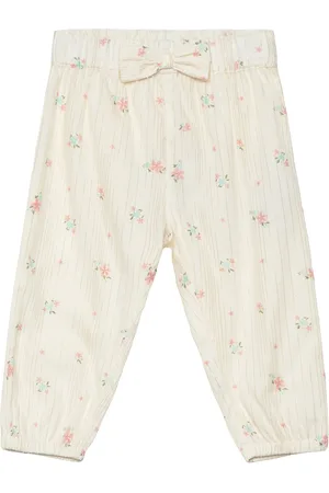 Minymo Pants Aop W. Lining Bottoms Leggings Cream