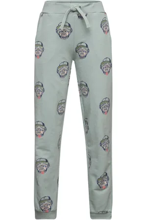 Minymo Pants Aop Sweat Bottoms Sweatpants Green