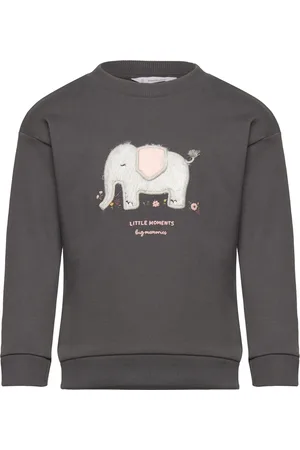 MANGO Printed Cotton Sweatshirt Tops Sweat-shirts & Hoodies Sweat-shirts Grey