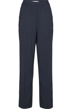 Samsøe Samsøe Saramona Trousers 14635 Designers Trousers Straight Leg Navy