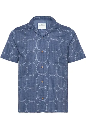 Hollister Hco. Guys Wovens Tops Shirts Short-sleeved Navy